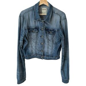 Special A Los Angeles Cropped Faded Light Wash Denim Jean Jacket Women's Large